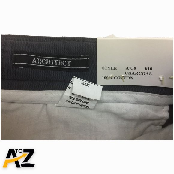 Architect Mens Dress Pants New Size 36x30 Charcoal Gray Pockets Zip Up Button Fl - Picture 11 of 15